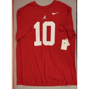 Men's Nike Alabama Team Crimson Football Jones 10 Short Sleeve Shirt Red XL
